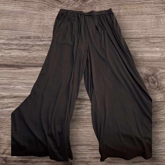 Cider Black Wide Leg Women's Pants 1X - Picture 1 of 9